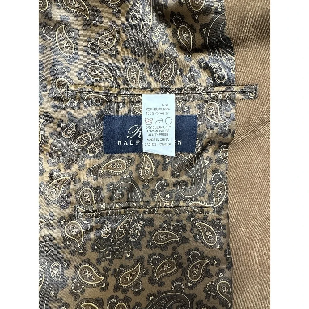 Ralph Lauren Dillards 43L Brown Blazer Jacket Sport Coat‎ Brown Lined